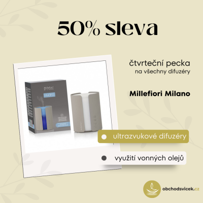 Obrázek k příspěvku 50% sleva na všechny ultrazvukové difuzéry Millefiori Milano